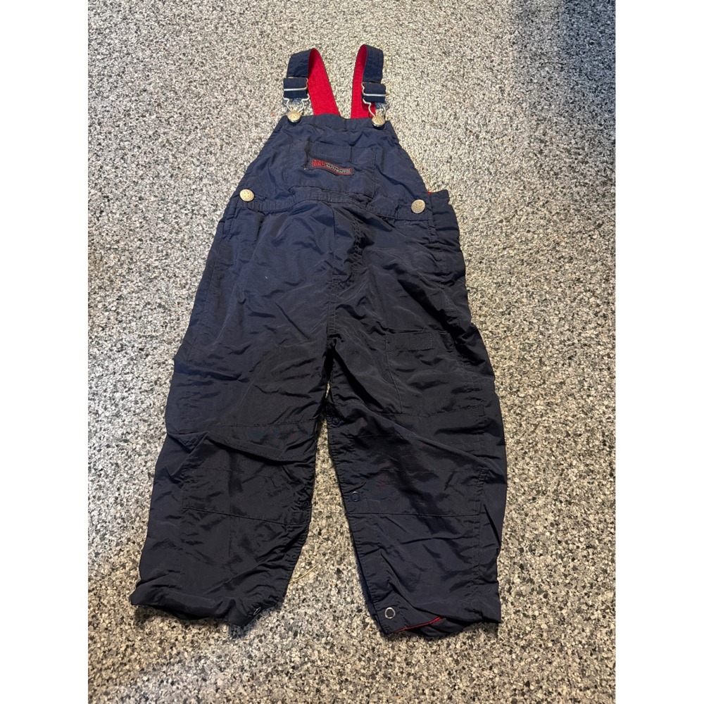 Vintage OshKosh B'gosh Vestbak Navy Nylon Red Lined Overalls 24M 816-0011
